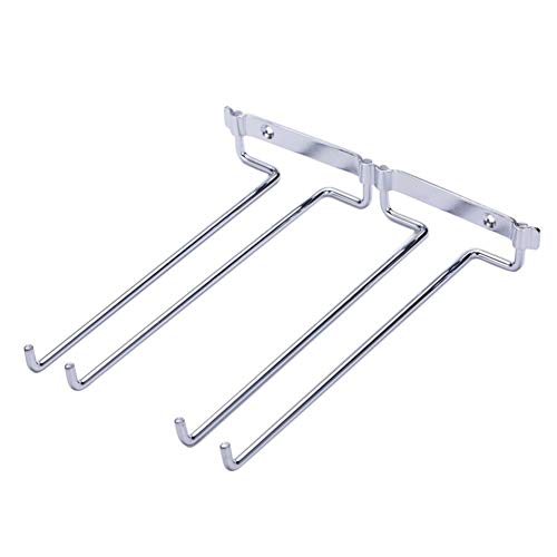 AleXanDer1 Porta calici A Parete Gancio Forniture Calice Appeso sotto Il Gabinetto di Casa della Cucina del Basamento del Supporto Mensola Bar Wine Glass Doppia Fila Utile Metallo (Color : 1)