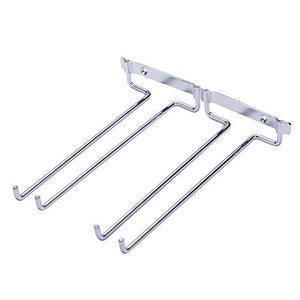 AleXanDer1 Porta calici A Parete Gancio Forniture Calice Appeso sotto Il Gabinetto di Casa della Cucina del Basamento del Supporto Mensola Bar Wine Glass Doppia Fila Utile Metallo (Color : 1)