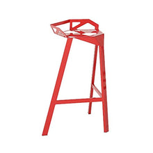 LF- Bar Stool Ferro Battuto Alta Gara di casa Balcone Tempo Libero all'aperto Bar Stool semplicità (Color : Red)