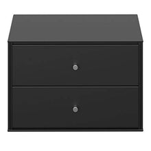 Steens Maga Comodino, MDF, Nero, 42 x 28 x 35 cm
