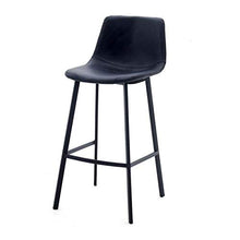 Sedie Da Bar Colazione Sala Da Pranzo Sgabelli Da Bar Cucina Isola Sgabelli Da Bar Con Poggiapiedi Moda Nordica Sedia Da Pranzo Per La Casa Decorazione Della Casa In Pelle-Nero_65 Cm