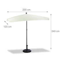 Relaxdays 10020902_126 Ombrellone da Giardino, Spiaggia, Forma Rettangolare, Naturale, 120x200x240 cm