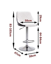 N/Q - Set di 2 sgabelli per sala da pranzo, in similpelle, altezza regolabile, ristorante, bar, bistrot girevoli, colore: bianco