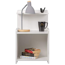 eSituro Comodino Bianco in Legno Camera Letto Moderno Tavolino da divano/Soggiorno/Salotto con Scompartimento 40x35x62cm SCD0093