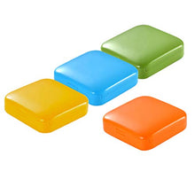 DOITOOL Contenitore per pillole da viaggio, 4 pezzi, quadrato, portapillole portatile, portapillole giornaliero