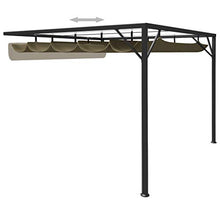 vidaXL Gazebo da Giardino con Tetto Retrattile 3x3 m Talpa 180 g/m²