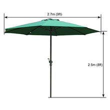 LXLA Ombrellone 2,7 M / 9 Piedi Ombrellone da Giardino, Ombrellone da Esterno in Acciaio con Manovella e 8 Stecche, Ombrellone Protettivo UV per Balcone/Piscina/Pesca/Cortile/Spiaggia