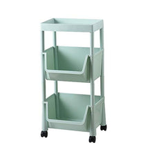 LYM &ripiano di stoccaggio Mensole della Cucina, di Verdura a Pavimento e Frutta Bagagli Rack Multifunzione Ruote -3 Strato Scaffale di Finitura