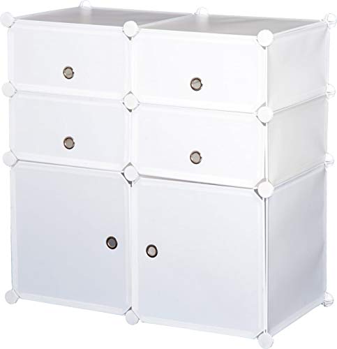 DecHome HOMCOM - Armadio Guardaroba 75x37x73 cm Colore Bianco