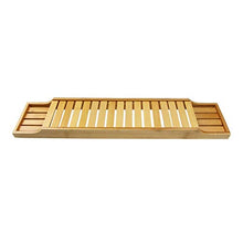 Gxfeng Vasca da Bagno Vassoio portaoggetti in bambù Ecologico, mensola per Il Bagno Cornice in Legno massello per Vasca Libreria Mobile per la Maggior Parte dei bagni, 70 x 14 x 4,5 cm