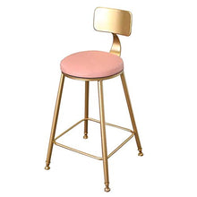 GYPPG Sgabello Bar Alto per Pub Bar 45/65/75 cm, Bar Moderno e Contemporaneo Pranzo Sgabello Bar con Seduta e Schienale in Ecopelle, Finitura Metallo Dorato/Ferro