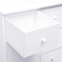 SKM Credenza con 10 Cassetti Bianca 113x30x79 cm in Legno (24.5kg)