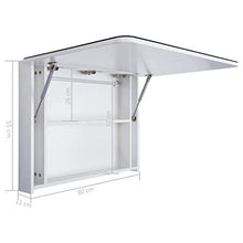 Tidyard Armadietto Bagno con Specchio e LED 80x11x55 cm