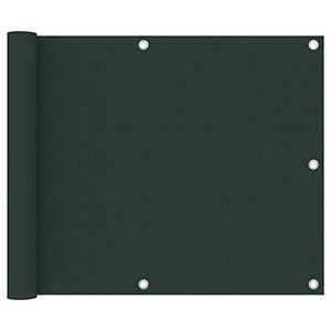 vidaXL Paravento da Balcone Verde Scuro 75x300 cm Tessuto Oxford