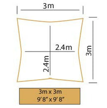 Kookaburra Tenda a Vela Avorio Impermeabile Protezione Anti Raggi 98% UV per Ombreggiare Il Giardino, Terrazzo o Balcone (Quadrata 3,0m)