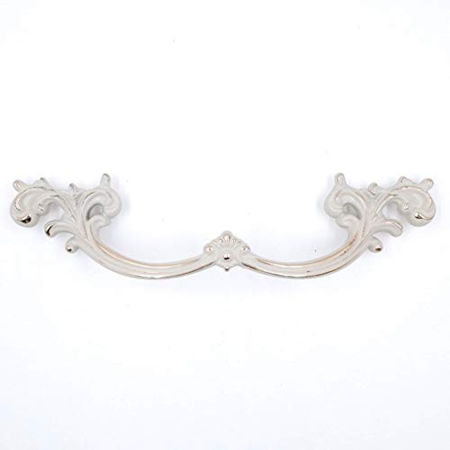 Confezione da 4 cassetti provinciali francesi bianchi avorio, 10 cm fori centri, stile vintage shabby chic per comodino credenza, PW1619W102