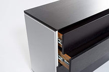 D.G.M. Srl Cassettiera comò Orizzontale Duo con 4 cassetti, Legno con Finitura Wengé e Bianco, L.100 x P.45 x H.75 cm, Nero