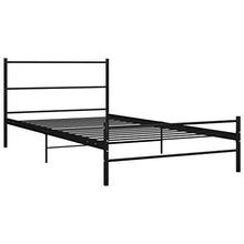 BIGTO - Struttura letto in metallo acciaio per camera da letto, 100 x 200 cm, colore: Nero