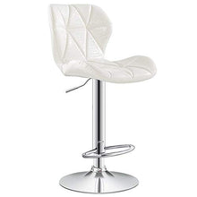 Sgabello da bar, seggiolone regolabile da 60 cm a 80 cm, poltrona girevole a 360 °, aspetto in finta pelle di coccodrillo, con poggiapiedi/bianca / 60cm / 80cm