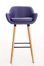CLP Sgabello Bar Grant In Similpelle Sfoderabile I Sedia Alta Cucina Telaio In Legno Di Faggio I Sgabello Bancone, Colore:viola