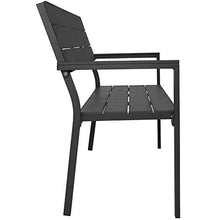 TecTake 800796 Panca da Giardino per 2 Persone, Panchina da Parco, Mobile da Giardino, Arredamento Esterni, Robusta, Telaio Stabile in Alluminio -Disponibile in Diversi Colori (Grigio Scuro)