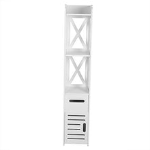 Wyxy Armadietto da Pavimento del Bagno, 2X Armadietto da Bagno in Legno Bianco Scaffale da Bagno Armadio da Bagno, 120 * 22 * 22,5 cm