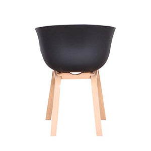 Sedie da pranzo da cucina con braccioli Design ergonomico Sedie da scrivania per ufficio a casa per sala da pranzo Soggiorno Mobili per la casa Sedia da gioco Set di 2/4/6 (Black - Wooden Legs)