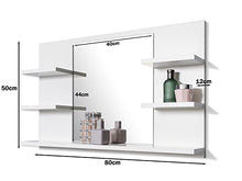 DOMTECH, Specchio da bagno con mensola, bianco, specchio da bagno