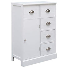 SKM Credenza con 10 Cassetti Bianca 113x30x79 cm in Legno (24.75kg)