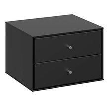 Steens Maga Comodino, MDF, Nero, 42 x 28 x 35 cm