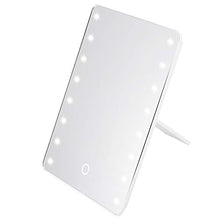 Salmue Specchio per il trucco illuminato,specchio per il trucco illuminato a led con touch screen, rotazione di 180 °,specchio da tavolo illuminato da tavolo dimmerabile da tavolo 16LED