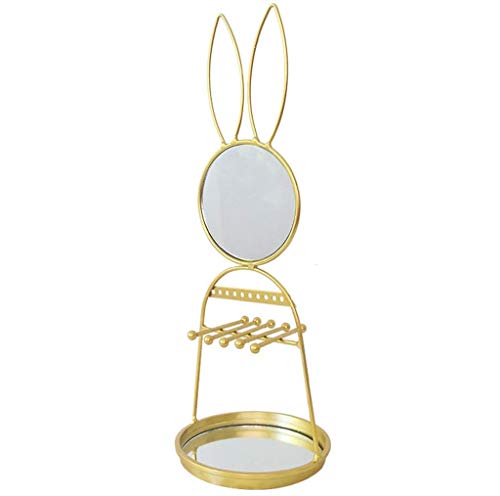 ADSE Simpatico Specchio per Il Trucco Specchio per Il Trucco in Ferro - Espositore per Bracciale con orecchino per Specchio da Trucco da Tavolo Decorativo
