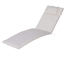 miozzi Cuscino per Sdraio Lettino Prendisole da Giardino Bianco Crema 198x53x5 cm