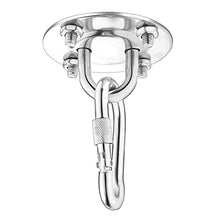Amaca Ganci Appesi Kit Heavy Duty Oscillazione Piastra Appendini Heavy Duty in Acciaio Inox Eye Con Moschettone Viti Moschettone Per Swing Argento