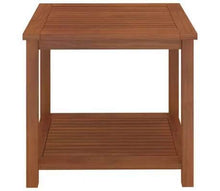 Wakects Comodino con ripiano in legno di acacia massiccio, 45 x 45 x 45 cm