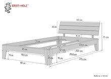 Erst-Holz Solido Extra Lungo Letto in Pino 120x220 Anche per Ragazzi con doghe rigide 60.62-12-220