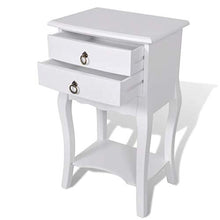 Comodino con 2 cassetti Bianco, Comodino, Comodino, Mobili Comodino da camera, Legno, Comodini Bianchi Camera da Letto Moderni, 40 x 30 x 68 cm