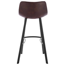 WOLTU Sgabelli da Bar Sgabello Vintage Industriale Sedia Cucina Alta con Schienale Ecopelle Metallo Marrone 4 Pezzi