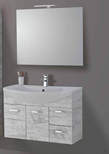 Set Mobile Lavabo Specchio LED Arredo Bagno Moderno Sidney90 CERAMICHEMIRANDA-Toronto