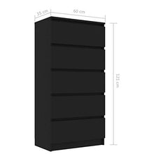 L.TSN 5 cassetti cassettiera credenza Organizer Torre di stoccaggio Armadio truciolato tavolino Laterale per Soggiorno, Cucina, Camera da Letto, mobili per la casa 23,6 x 13,7 x 47,6 Pollici (L x