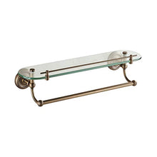 GJJSZ Scaffale da Bagno in Vetro a Un Piano con portasciugamani,mensola da Bagno in Ottone,Spazzolato,Antico per Cosmetici da Bagno