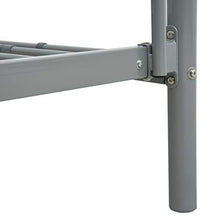 BIGTO - Struttura letto a castello in metallo, per camera da letto, colore: grigio, 140 x 200 cm, 90 x 200 cm