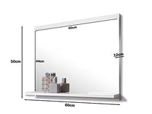 DOMTECH - Specchio da pare per bagno con mensole, colore bianco