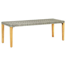 Kshzmoto Panca da Giardino 80 cm Poly Rattan Panca Parco Panca Fianchi mobili da Giardino Panca Panca Parco panchina Giardino Balcone Grigio
