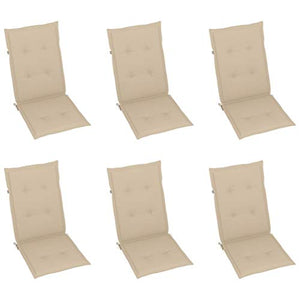 vidaXL Cuscini per Sedie da Giardino 6 pz Beige 120x50x4 cm