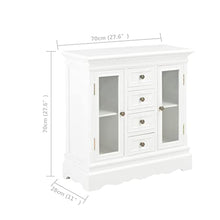 vidaXL Credenza Bianca 70x28x70 cm in Legno Massello di Pino Madia Mobile Comoda Funzionale Durevole Robusta Resistente Ampia Solida Pratica