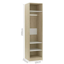 FAMIROSA Armadio Bianco e Rovere Sonoma 50x50x200 cm in Truciolato