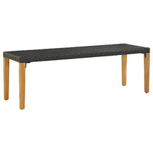 VidaXL - Panca da giardino, 80 cm, in resina intrecciata, colore: Nero