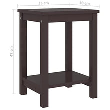 vidaXL Comodino Marrone Scuro 35x30x47 cm in Legno Massello di Pino