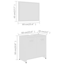 mewmewcat Set di mobili da Bagno, Mobile da Bagno con Specchio a Parete, sottolavello e Contenitore da Terra, Bianca